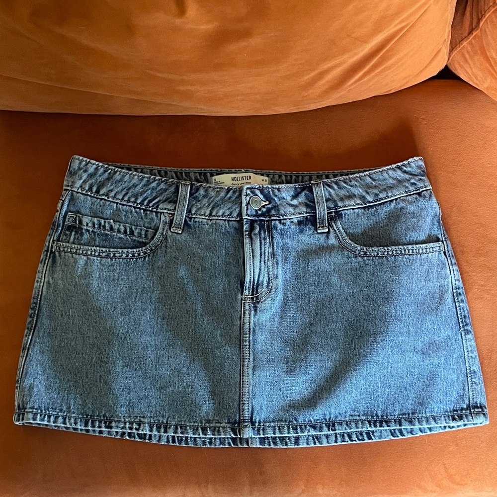 Curvy Low Rise Denim Mini Skirt Y2K with built in shorts
